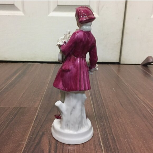 Vintage Sabre Ceramic Violin Player Figure 8 Inches Rococo Baroque Victorian - Picture 4 of 8
